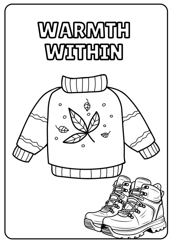 Fall Clothing - Coloring Page