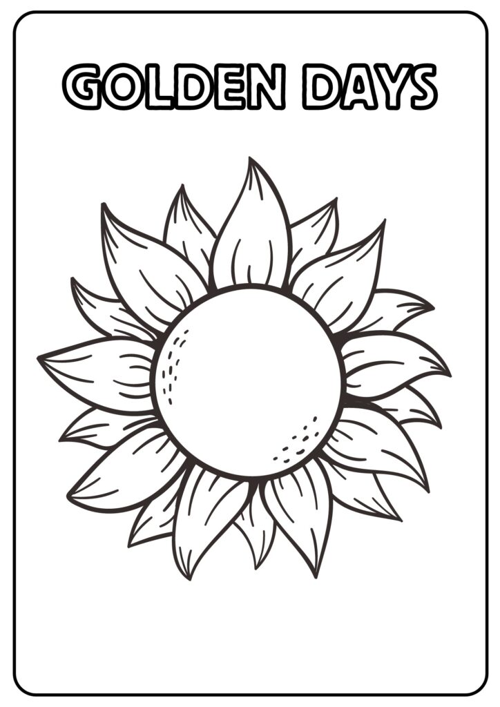 Sunflower - Fall Coloring Page