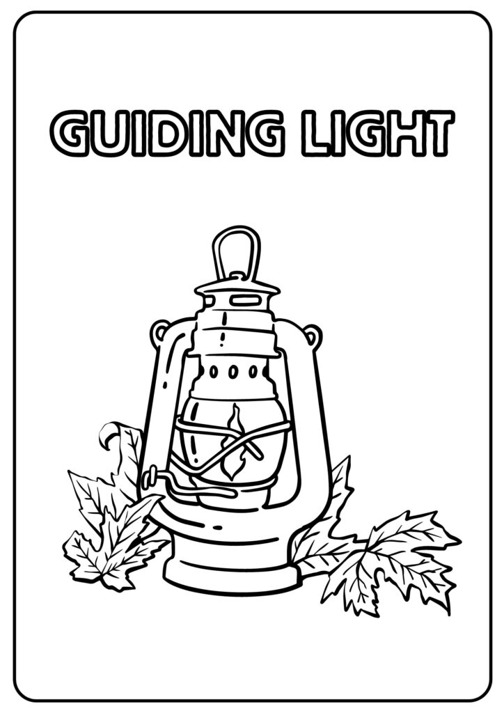 Warm Lantern - Fall Coloring Page