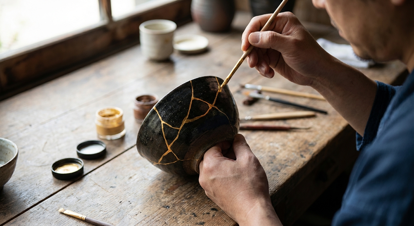 How ‘Kintsukuroi’ the Japanese Art of Repairing Broken Pottery Applies to Personal Healing